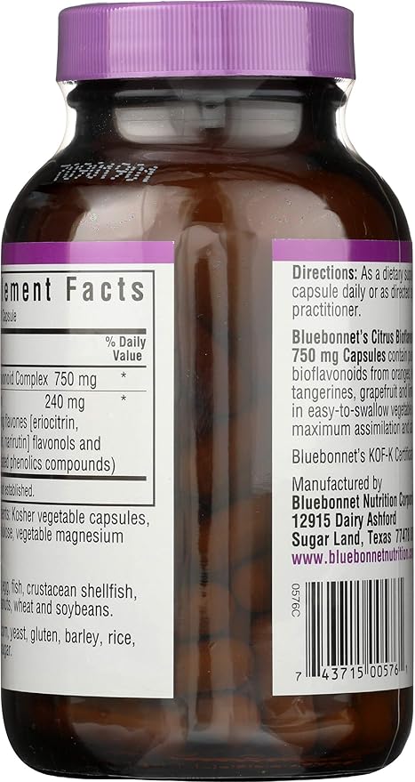 Bluebonnet Nutrition Bioflavonoids 750mg Citrus 90 Vegg Capsules