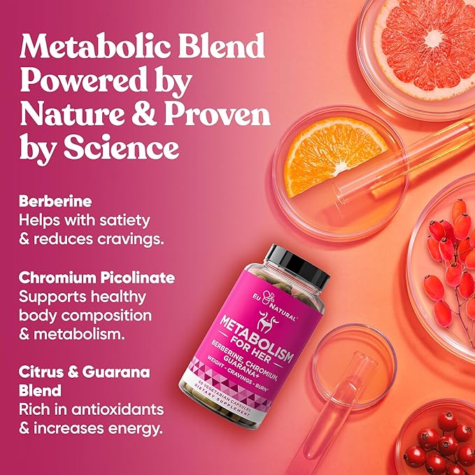 Eu Natural Metabolism for Her and Move &amp Glow Collagen Bundle - Support for Metabolism and Skin &amp Joint Health