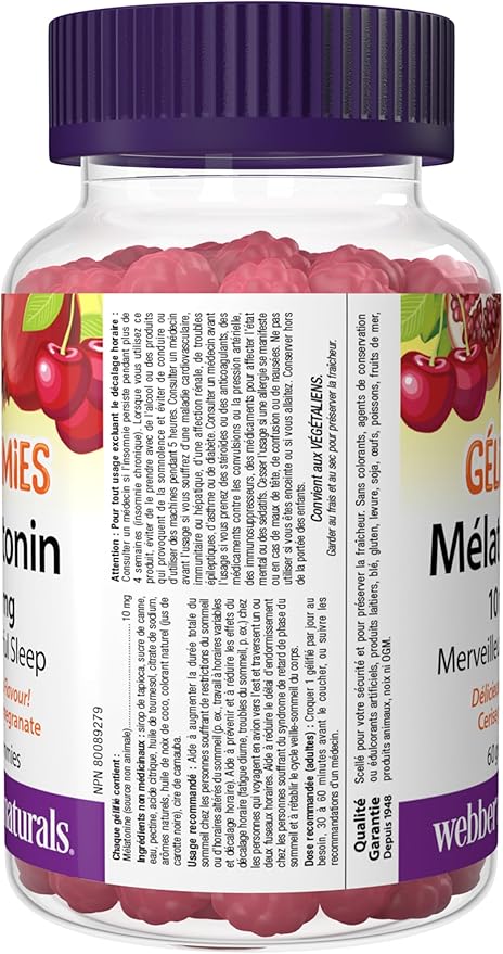 Webber Naturals Melatonin 10 Mg Gummy 60 Count
