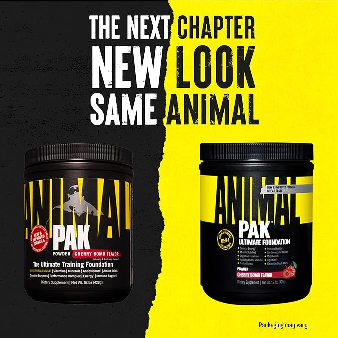 Animal Pak - Convenient All-in-One Vitamin &amp Supplement Powder - Zinc Vitamins C B D Amino Acids Immune Support Digestive Enzymes and More - Daily Multivitamin for Women &amp Men - 60 Scoo