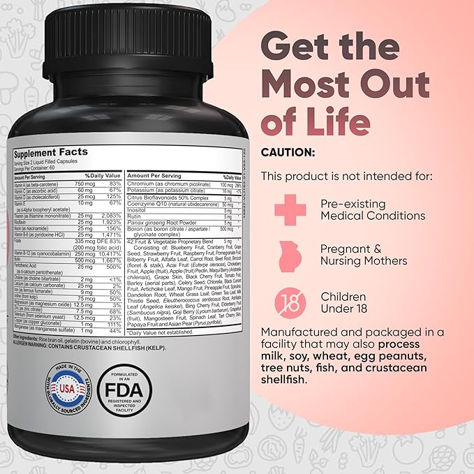 Bariatric Multivitamin with Iron for Post-Bariatric Sugery + Nootropic Vitamin Brain Matrix- Ginkgo Biloba for Memory Focus &amp Aging Support (Bundle)