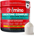 Oh!mino Creatine Complex for Muscle Growth. Micronized Creatine Monohydrate and Hydrochloride with Adaptogens. Perfect for Women and Men. Refreshing Zero Carb Lemon-Lime 40 Servings