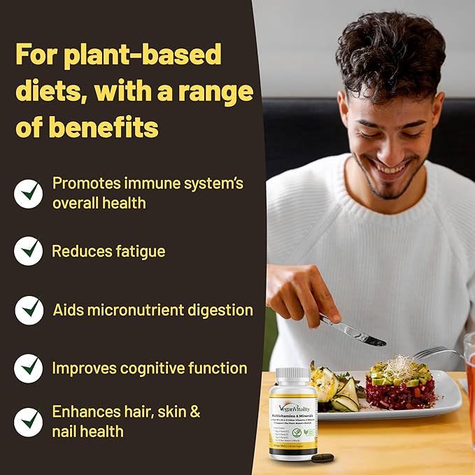 Vegan Vitality Immunity Booster Bundle 6 Months - Vegan Multivitamins and Vegan Omega 3 Algae Oil. High Strength Plant Based Formula for Immunity Energy Overall Health for Vegans and Vegetarians