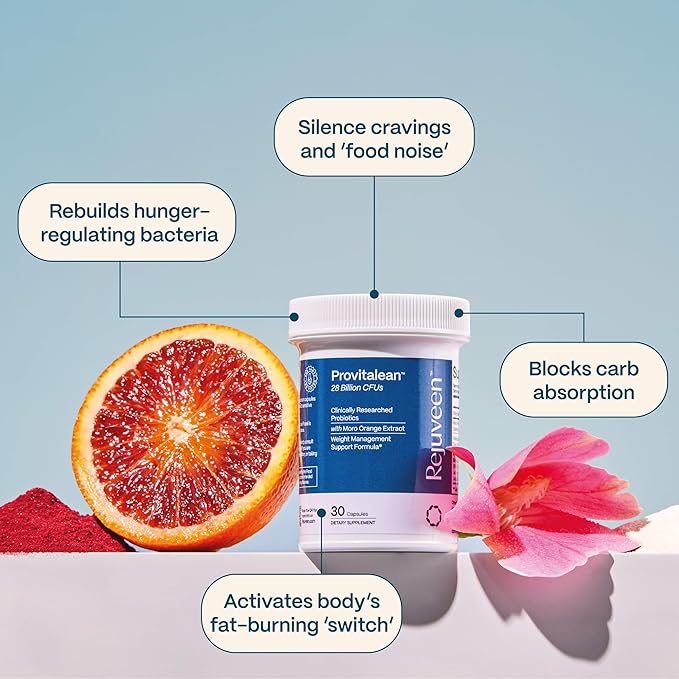 Provitalean Metabolism Fuel for Women | Mute Cravings for Belly Fat &amp Resistant Waistlines | B420 Probiotic Morosil Chromium | Vegetarian Stimulant-Free Gluten-Free | 30 Ct