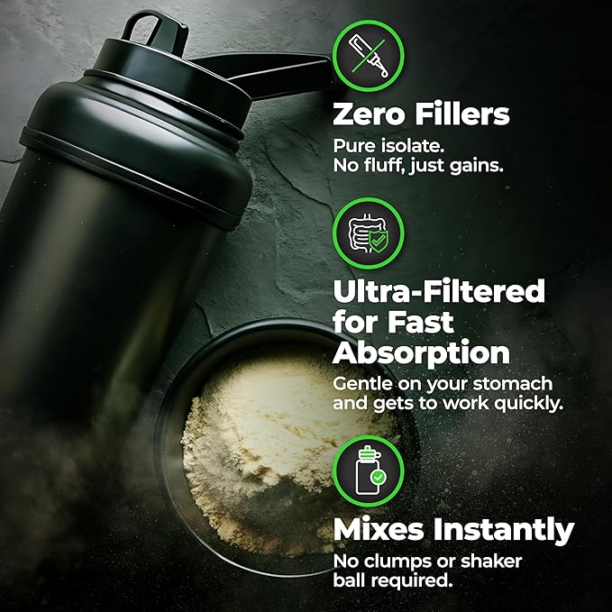 Species Nutrition Isolyze Whey Protein Powder 100% Whey Isolate for Muscle Building 27.5g Protein Per Scoop No Sugar &amp Low Fat (Vanilla Peanut Butter 44 Servings)