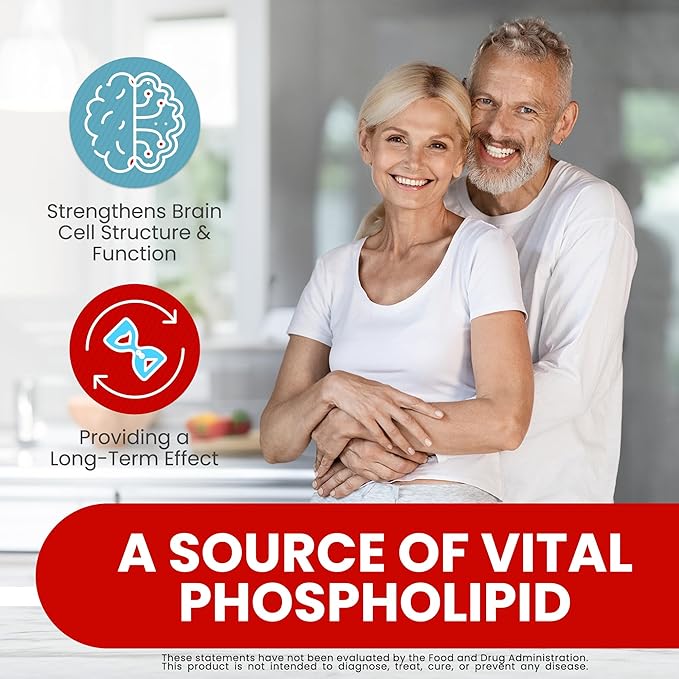 Soy Free Phosphatidylserine 100mg - Phosphatidylserine Supplement from Sunflower Lecithin Patented Sharp PS100 Brain Health Memory Aid Cortisol Control Mental Sharpness Non GMO 90 Softgels