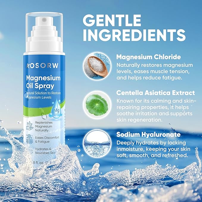 Magnesium Cream &amp Magnesium Oil Spray Bundle – Topical Magnesium Set for Muscle Relief &amp Sleep Support – With Herbal Extracts &amp Fast Absorption – 4.2oz Cream + 4.8oz Spray (Pack of 2)