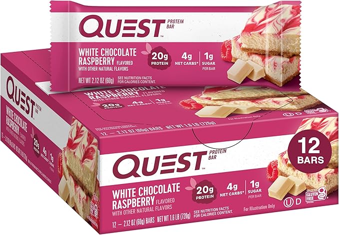 Quest Nutrition Apple Pie Protein Bar 20g Protein 4g Net Carbs 2g Sugar Gluten Free &amp White Chocolate Raspberry Protein Bars High Protein Low Carb Gluten Free Keto Friendly