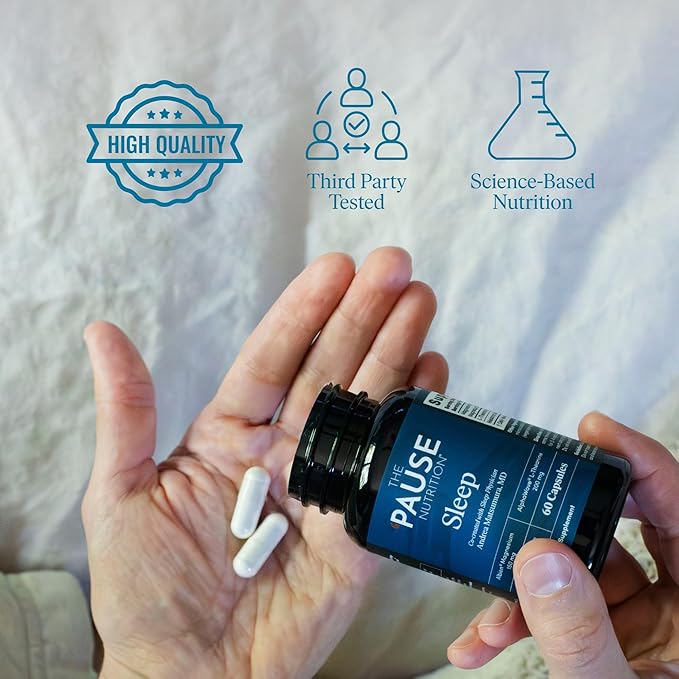 The 'Pause Life Sleep Supplement Non Habit Forming Nighttime Blend of Magnesium MicroActive Melatonin &amp L Theanine Sleep &amp Relaxation Support for Men &amp Women Gluten Free 60 Capsules