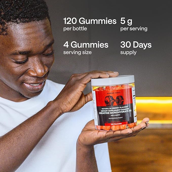 Muscle Gain Bundle - 5-HTP Supplement for Energy Creatine Monohydrate Gummies 5g for Growth Choline Bitartrate for Liver - 120 Creatine Chewables 60 5HTP 200MG Capsules 60 Choline Capsules 500MG