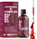 Liposomal Vitamin B Complex | Maximize Absorption Vitamin B12 Sublingual with B6B1B3 | Folic+Niacin | B12 Vitamins 5000mcg for Daily EnergyFocusMoodNerves &amp Brain