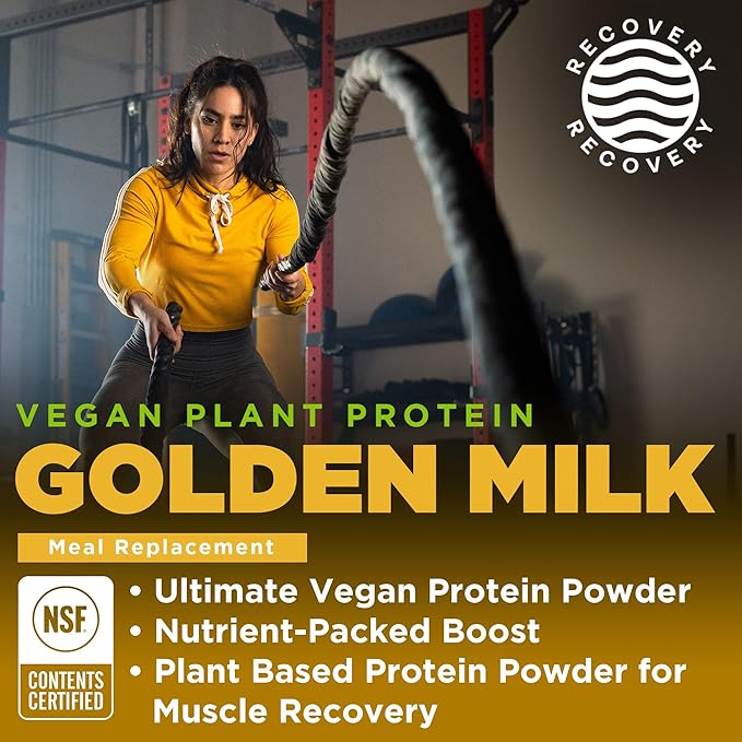 Gnarly Nutrition Golden Milk Vegan Protein Powder Creatine Powder Unflavored (16.05oz)