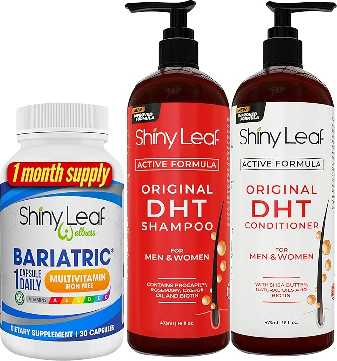 Bariatric Multivitamin Iron-Free and DHT Blocker Shampoo and Conditioner Hair Loss Shampoo and Conditioner for Women and Men