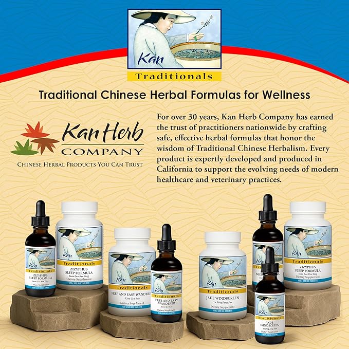 Kan Herbs Company Zizyphus Sleep Formula – Traditional Chinese Herbal Blend for Nighttime Balance and Relaxation Support Promotes Overall Well-Being and Harmony Herbal Supplement 120 Tablets