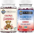 Garden of Life Organic Kids Fruit Gummy Vitamins 120ct &amp Magnesium Citrate Gummies for Stress Support 60ct