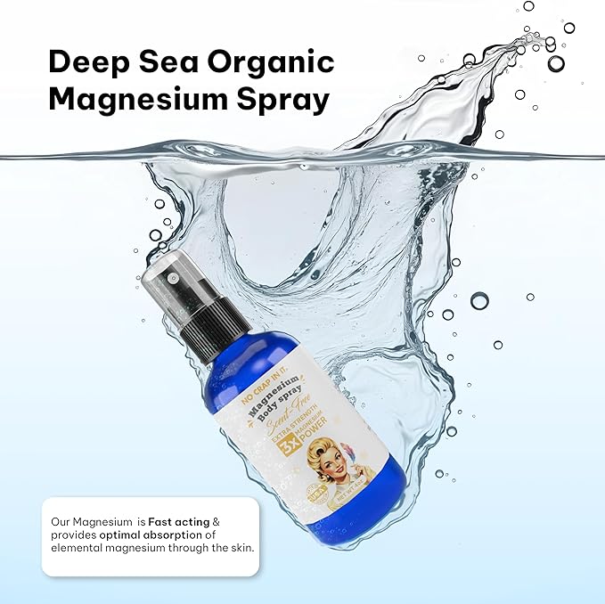 No Crap In It Intense Relief Magnesium Spray Triple Power – Magnesium Chloride Witch Hazel Spray with Lavender Essential Oil for Relaxation Recovery &amp Daily Wellness – 4 oz (Scent Free)