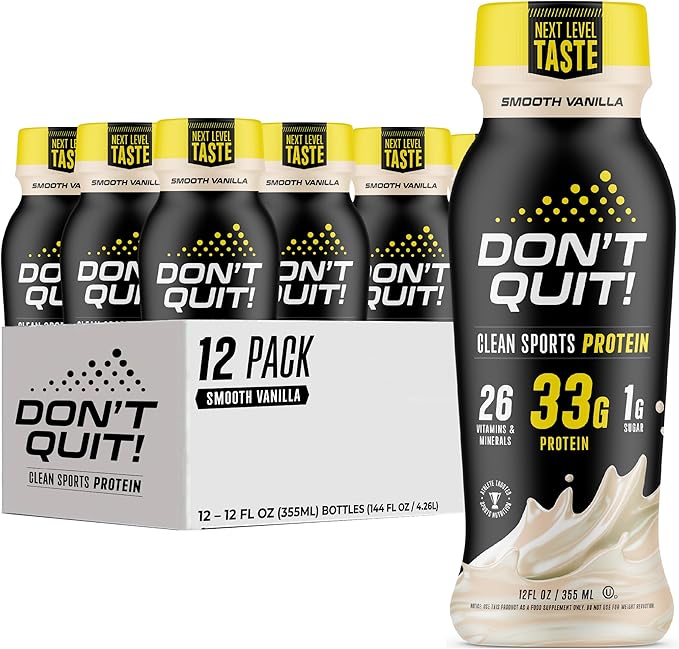 Don't Quit Clean Sports Protein Shake (Vanilla) 12oz (12 Pack)