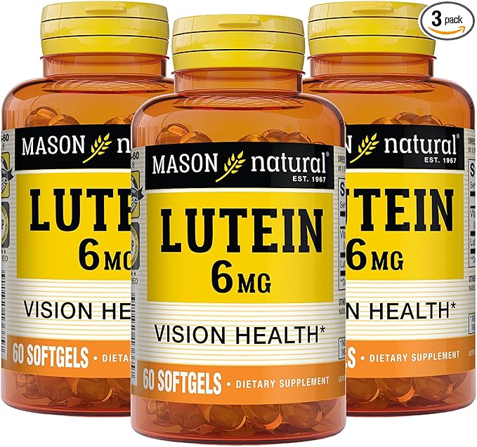 MASON NATURAL Lutein 6 mg with Vitamin E 6 Month Supply Healthy Vision &amp Eye Function Supports Normal Eye Health Pack of 3