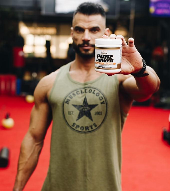 MUSCLEOLOGY Pure Power Creatine Monohydrate Powder – Creapure® Certified – 5g Per Serving – Unflavored – 60 Servings – Strength Power &amp Performance Support