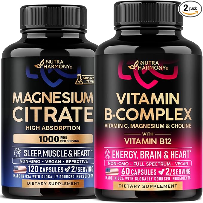 NUTRAHARMONY Vitamin B Complex &amp Magnesium Citrate Capsules