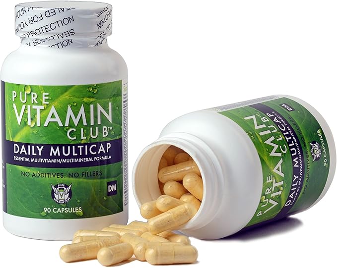 Pure Vitamin Club Daily Multivitamins - 90 Day Supply - NO Fillers NO Binders NO Added Ingredients. Simply The Perfect Blend of Vitamins and Minerals to Supplement a Balanced Diet