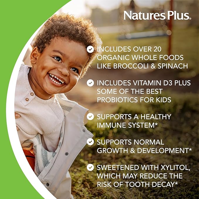 NaturesPlus Animal Parade Source of Life Gold Children's Liquid Multivitamin 30 OZ - Natural Tropical Berry Flavor - Immune Support Supplement - Organic Whole Foods Gluten-Free Vegan - 60 Servings
