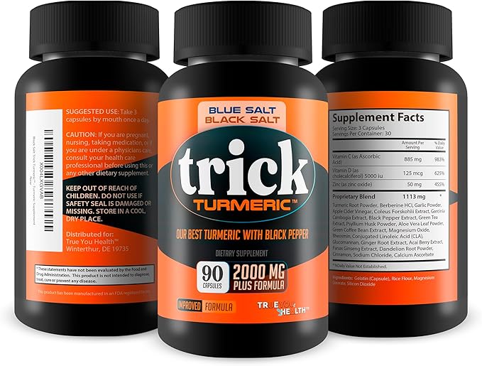 Turmeric Trick Blue Salt for Men Black Salt Trick - Our Best Turmeric for Men - High Absorption with Black Pepper - Ginger Curcumin Ginseng Mens Supplement