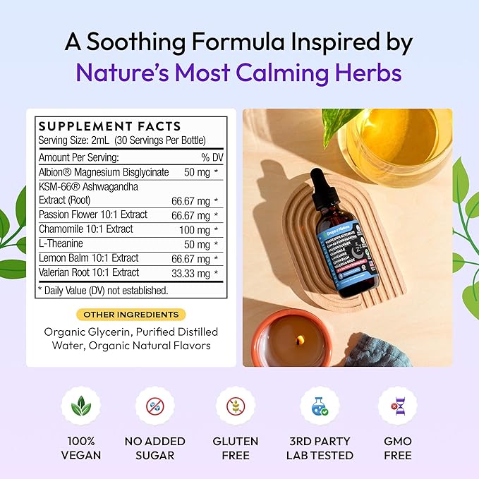 Drops Of Nature Magnesium Glycinate &amp Ashwagandha Drops (Mixed Berry 60mL) &amp Green Tea Extract Liquid Drops (Pineapple 60mL) – Vegan Non-GMO Fast Absorbing – Balanced Energy Daily Clarity