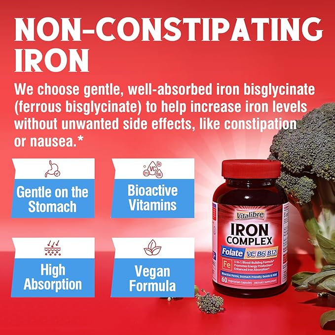 Iron Complex Supplement 60 Capsules &amp Akkermansia Muciniphila Probiotic 1 Billion TFU 30 Capsules