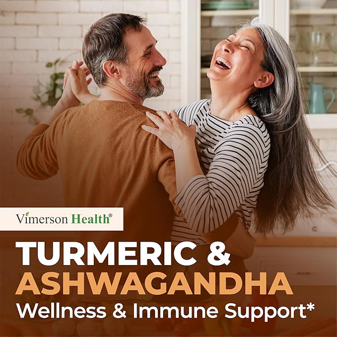 Ashwagandha Organic Turmeric Curcumin Supplement with Ginger Root &amp Black Pepper – Joint Health Energy &amp Immune Support – Antioxidant Blend with 95% Curcuminoids – 2 Pack