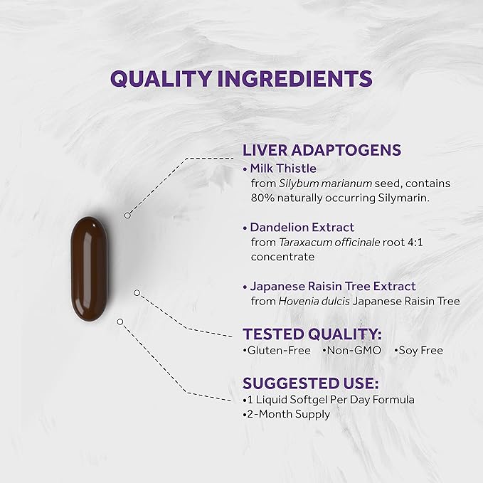 Naturalis Silymarin Milk Thistle 1300mg Enhanced with B Complex &amp Amino Acids | 13-in-1 Liver Cleanse Detox &amp Repair | 60 Liver Essential Softgels