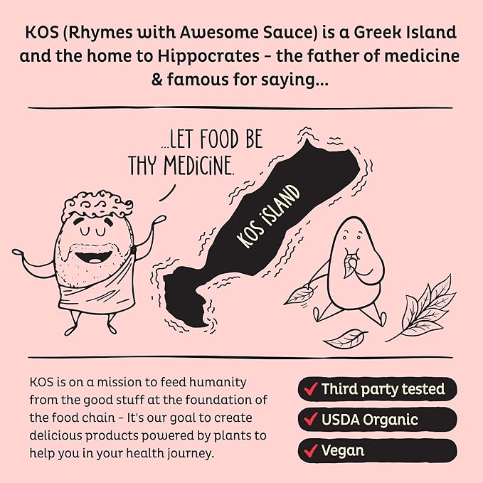 KOS Vegan Protein Powder Strawberries &amp Cream USDA Organic - Low Carb Pea Protein Blend Plant Based Superfood with Vitamins &amp Minerals Gluten Free - Meal Replacement for Women &amp Men - 2