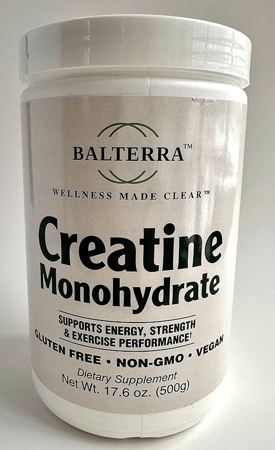 Creatine Monohydrate by Balterra – Muscle Strength &amp Recovery Supplement – Unflavored Powder 5 g per Serving 100 Servings (500 g)