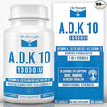 ADK 10 Supplement 10000 IU (90 CT) - Physician Formulated ADK Vitamins A D3 &amp K2 (as MK7) for Bone Health - Immune System Support - Gluten Free Soy Free Non-GMO