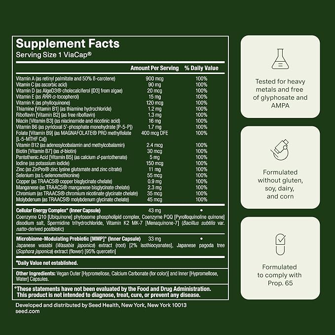 Seed DM-02 Daily Multivitamin &amp PM-02 Sleep + Restore Bundle - Multivitamin and Sleep Aid for Women and Men - Vegan - 30-Day Supply