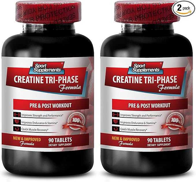 creatine alphaketoglutarate - Creatine Tri Phase - Increases Muscle Mass Creatine Monohydrate unflavored creatine monohydrate Pills Muscle Recovery Supplements Creatine Pill 2 Bottles 180 Tablets