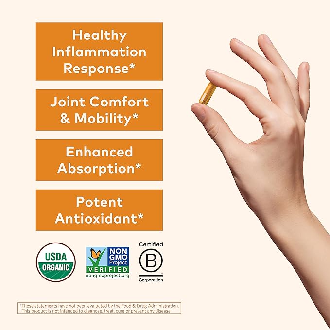 Organic India Turmeric Curcumin Herbal Supplement - Joint Mobility &amp Support Immune System Support Healthy Inflammatory Response Whole Root Supplement Organic Trikatu - 90 Capsules