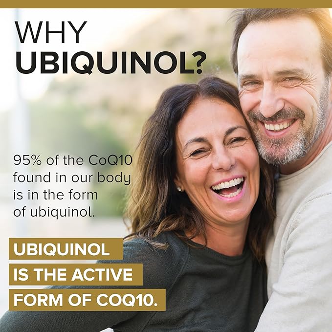 Qunol Ubiquinol CoQ10 100mg Softgels Ubiquinol - Active Form of Coenzyme Q10 Antioxidant for Heart Health Healthy Blood Pressure Levels Beneficial to Statin Users 60 Count