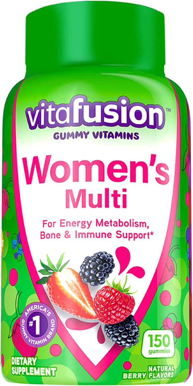 Vitafusion Probiotic Gummy Supplements Raspberry Peach and Mango Flavors &amp Womens Multivitamin Gummies Berry Flavored Daily Vitamins