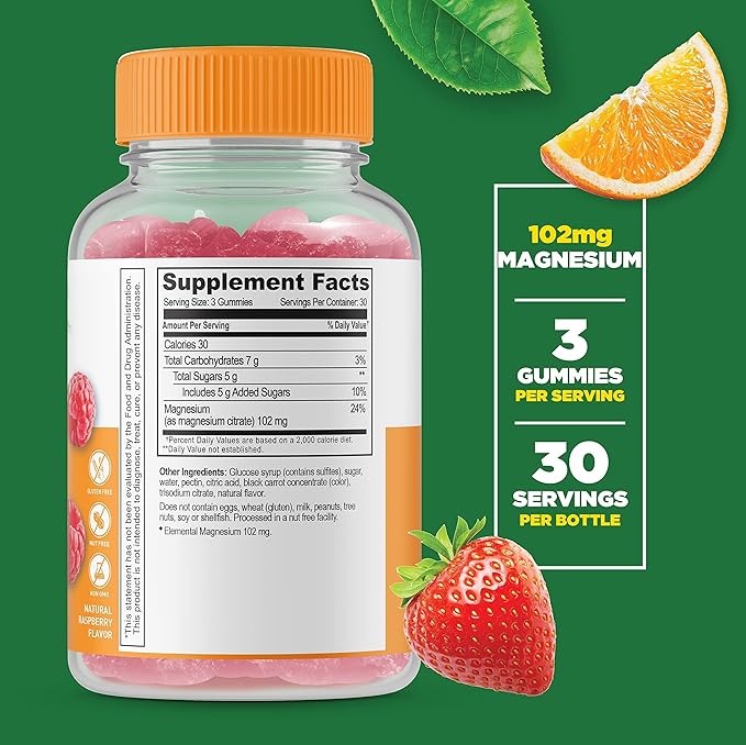 Lifeable Magnesium + Immune Support Gummies Bundle - Great Tasting Vitamin Supplement Gluten Free GMO Free Chewable Gummy