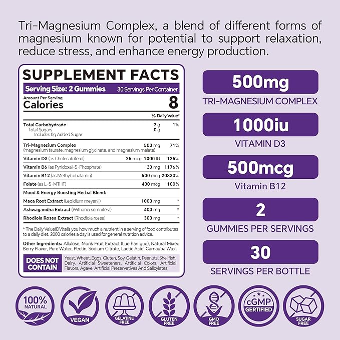 Berberine Gummies 120 Counts + Magnesium Gummies 120 Counts