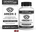 AREDS 2 SoftGels 500 mg Vitamin C 400 IU Vitamin E 10 mg Lutein 2 mg Zeaxanthin 80 mg Zinc 2 mg Copper - Supports Eye Health - 240 Mini SoftGels (Four Month Supply)
