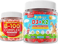 NEVISS Kids Vitamin D3 K2 Gummies 2 Pack + Super Vitamin B Complex Gummies 1 Pack