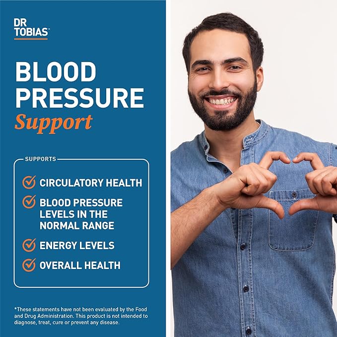 Dr. Tobias Omega 3 Fish Oil &amp Blood Pressure Support Supplements for Heart Brain Immune Circulatory Health with Vitamin C B6 B12 Niacin Folate &amp Herbs