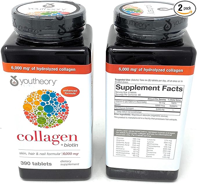 Youtheory Collagen Advanced Formula Tablets - 390 ct (2-Pack for 780 Ct)