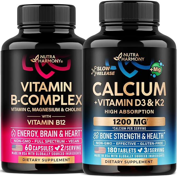 NUTRAHARMONY Vitamin B Complex Capsules &amp Calcium Tablets