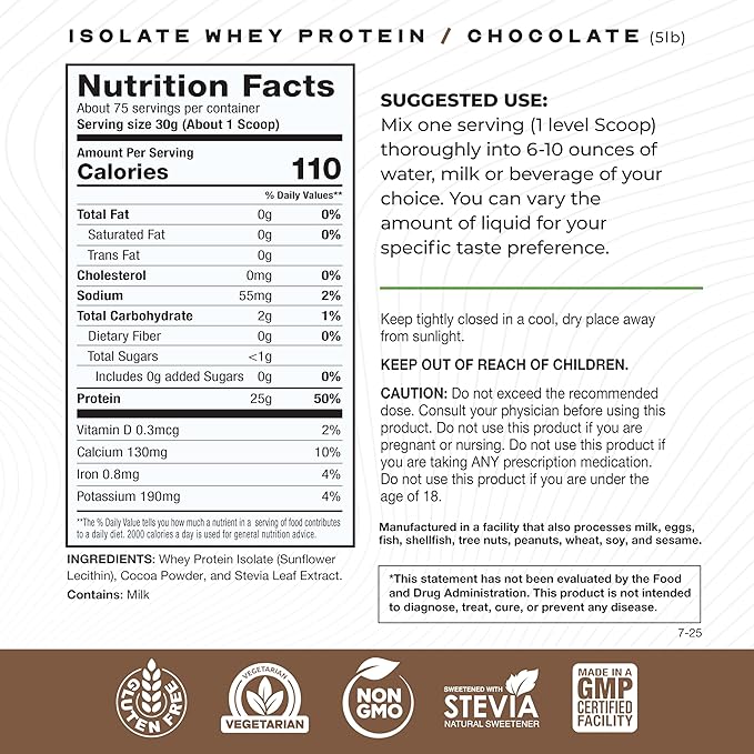 Muscle Feast Grass-Fed Whey Protein Isolate All Natural Hormone Free Pasture Raised Whey Isolate Protein Powder for Men and Women Clean Gluten-Free Delicious Isolate Protein - Chocolate 5lb