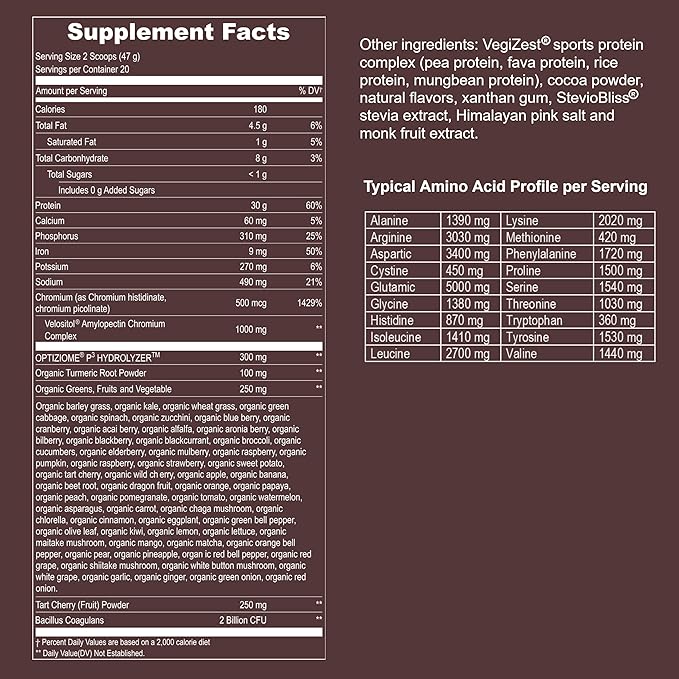 UpNourish Plant Based Sport Protein Powder Vanilla and Chocolate