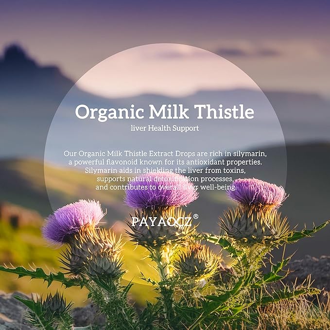 (4 Pack) Milk Thistle Liquid Drops Silymarin 1000mg Liver Supplement Detox &amp Cleanse with Dandelion &amp Artichoke Milk Thistle Organic Extract for Support Repair Liver Health Vegan Non-GMO