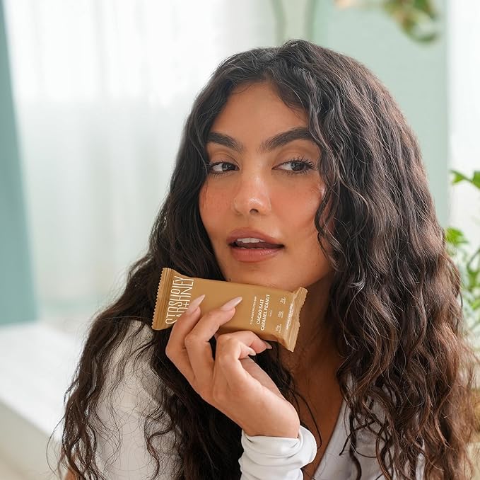 Stars + Honey Protein Bars- Cacao Salt Caramel Peanut15g Protein 2g Sugar w/ Collagen Keto Friendly Snack - Gluten Dairy &amp Soy Free - High-Protein Snacks for Energy &amp Recovery-10 pack